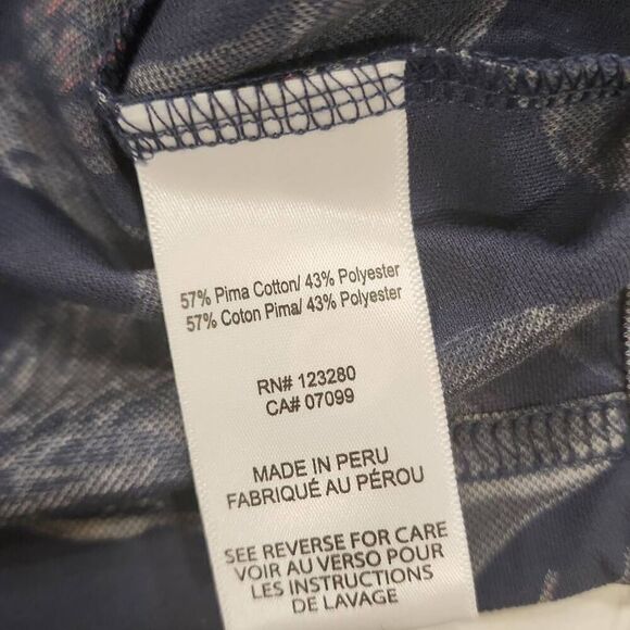 Travis Mathew Magnum Short Sleeve Polo T-Shirt Men's Size Large Blue With Floral - Picture 9 of 16